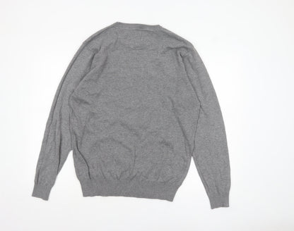 Luke 1977 Men’s Grey Cotton Crew Neck Pullover Jumper XL