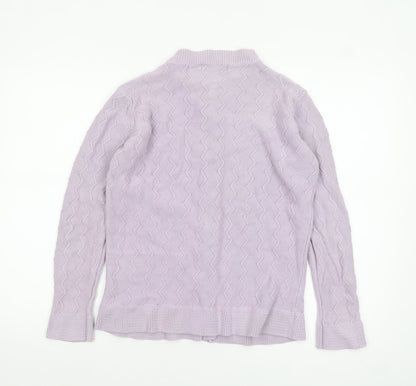 Honor Millburn Women's Lilac Cotton Cardigan Size 14-16 Classic Knit