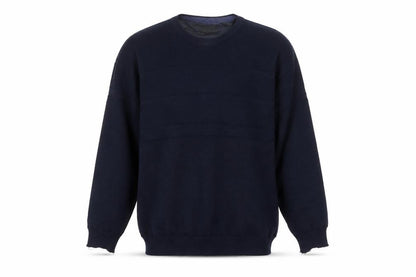 Oakmont Men's Blue Wool Blend Crew Neck Pullover Jumper Size M