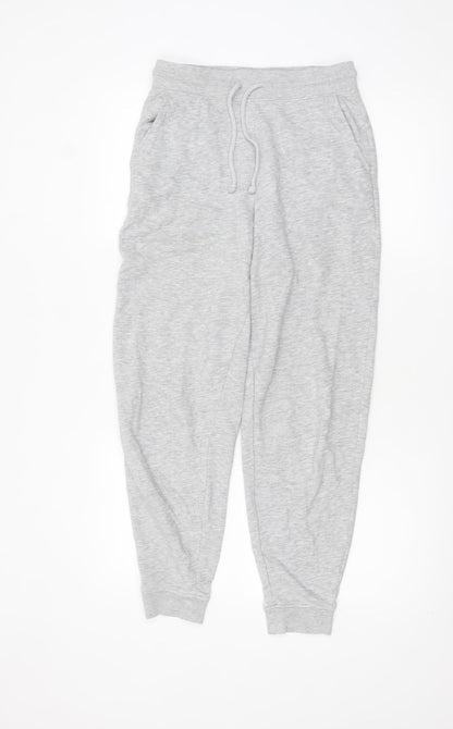Marks and Spencer Womens Grey Cotton Jogger Trousers Size 8 Regular