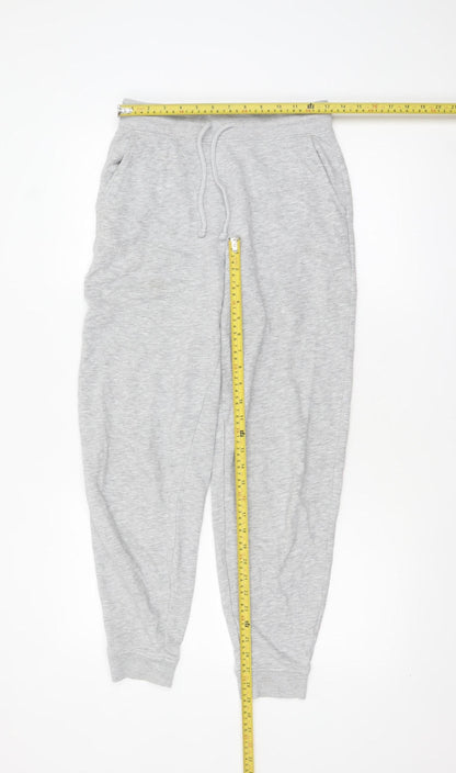 Marks and Spencer Womens Grey Cotton Jogger Trousers Size 8 Regular