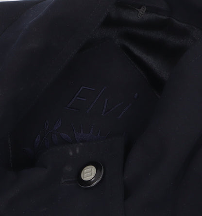 Elvi Women’s Black Size 14 Mid-Length Button Overcoat