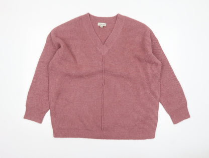 JD Williams Women’s Pink V-Neck Chunky Knit Jumper Size 16
