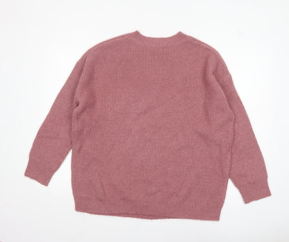 JD Williams Women’s Pink V-Neck Chunky Knit Jumper Size 16