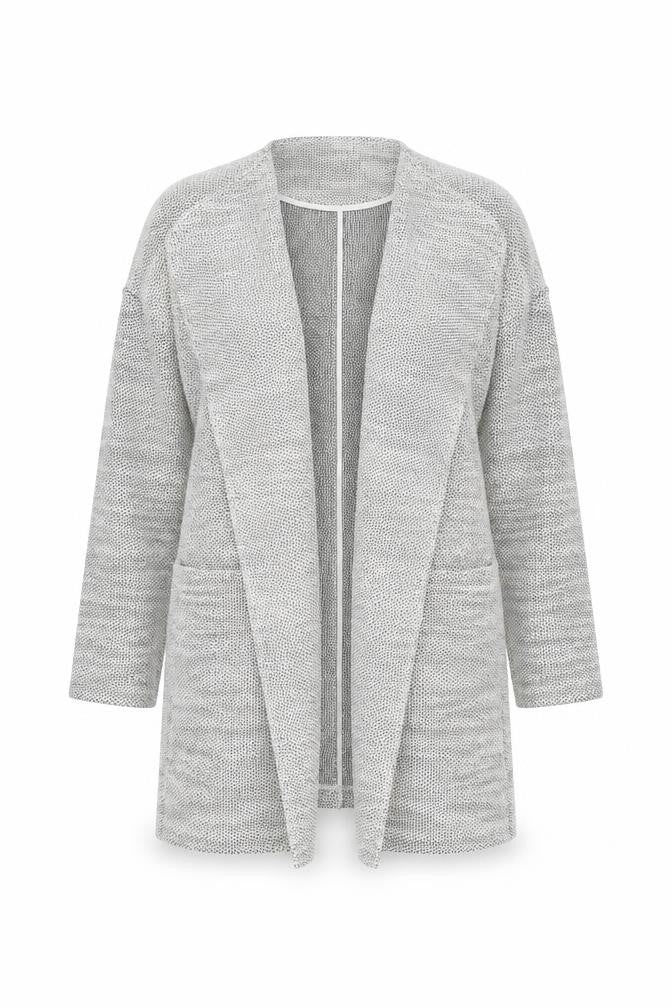 New Look Women Grey Knit Coatigan Size 14 Open Front Casual