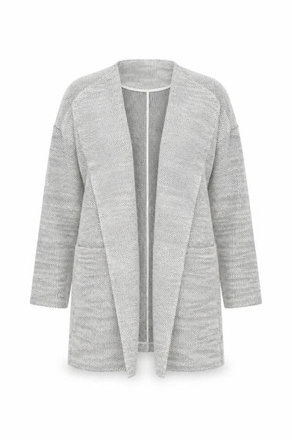 New Look Women Grey Knit Coatigan Size 14 Open Front Casual