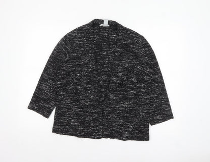 H&M Women’s Black Knit Open Jacket Size 14 Regular Fit