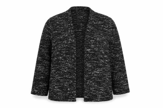H&M Women’s Black Knit Open Jacket Size 14 Regular Fit