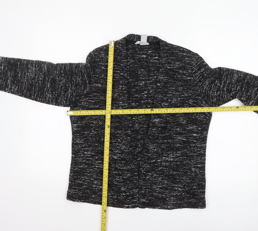 H&M Women’s Black Knit Open Jacket Size 14 Regular Fit