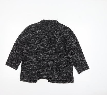 H&M Women’s Black Knit Open Jacket Size 14 Regular Fit