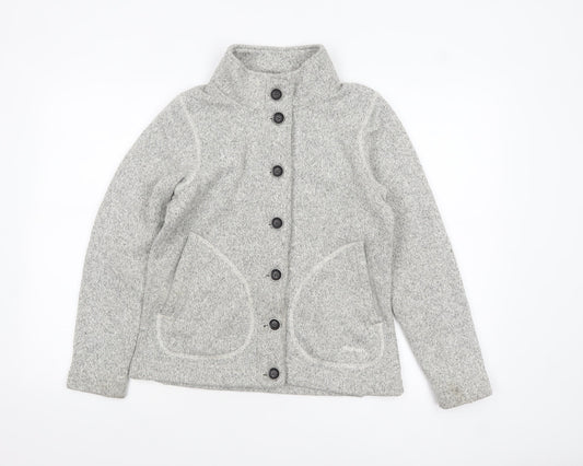 Rohan Women's Grey Fleece Button Jacket Size S Outdoor Casual