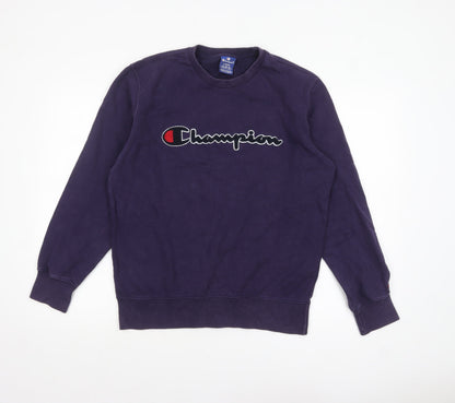 Mens UK Size L Champion Purple Pullover Sweatshirt