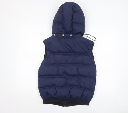 Louche Women's Blue Hooded Puffer Waistcoat Size 10