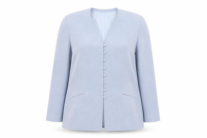 Shubette London Women's Blue Long Sleeve Single-Breasted Blazer Size 18