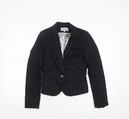 H&M Women Black Fitted Suit Jacket Size 10 Classic Blazer
