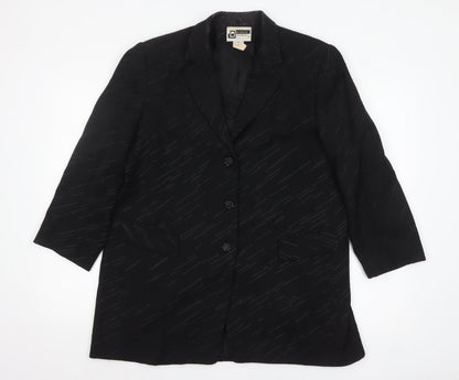 Delicate Different Women Black Size 16 Single-Breasted Blazer Jacket