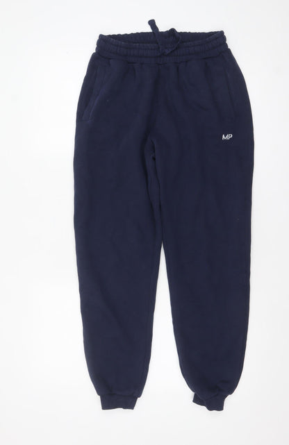 MP Women's Blue Fleece Sweatpants Small Elastic Waist Cuffed Fit