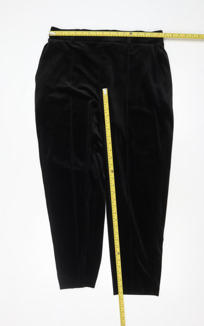 Lands' End Women's Black Velvet Tapered Trousers Size M