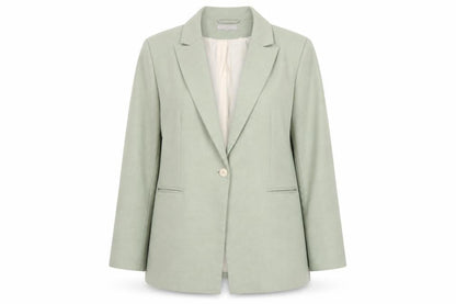 H&M Women Green One Button Tailored Blazer Size 16