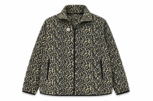 Damart Women’s Brown Leopard Print Fleece Jacket Size 18