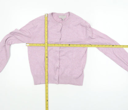 H&M Women’s Purple Button Cardigan Size 8 Lightweight Knit