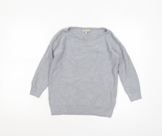 Banana Republic Women Grey XS Boat Neck Cotton Jumper