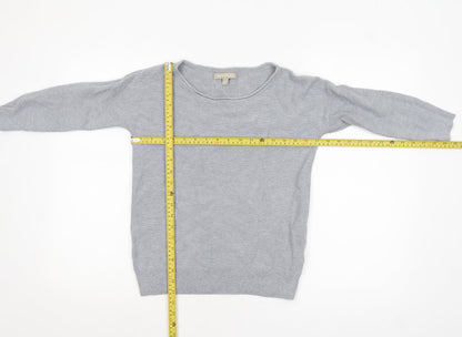 Banana Republic Women Grey XS Boat Neck Cotton Jumper