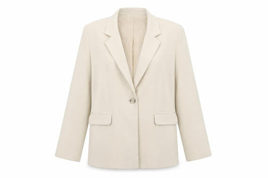 New Look Women Beige Single-Breasted Blazer UK 10 Lined Classic Style