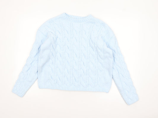 Marks and Spencer Women’s Blue Cable Knit Jumper Size M