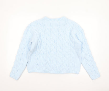 Marks and Spencer Women’s Blue Cable Knit Jumper Size M