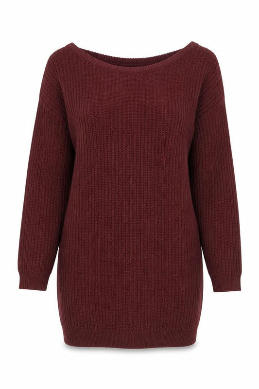 Front view of Missguided Women’s Brown Tall Chunky Knit jumper UK 10/12