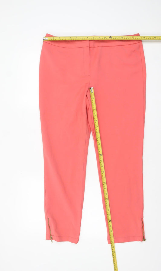 Definitions Women Pink Size 14 Slim Ankle Zip Trousers