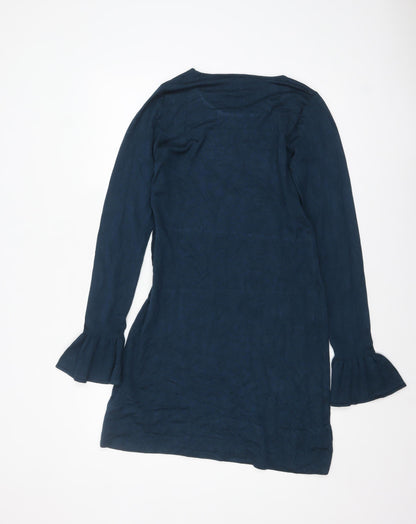 Long Tall Sally Women's Blue Size 10 Shift Dress with Flared Sleeves
