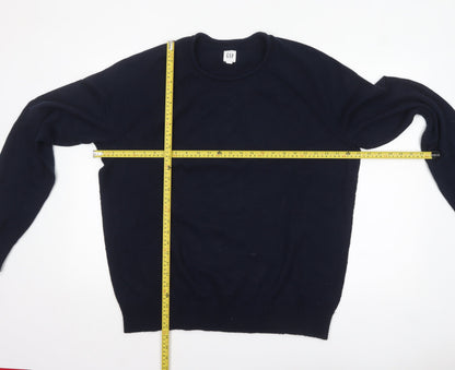 GAP Men's Navy Blue XL Crew Neck Wool Cotton Pullover Jumper