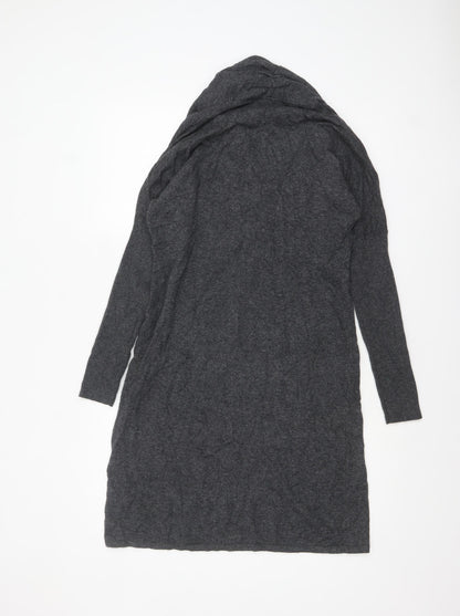 Monsoon Women Grey Knit Knee Length Shift Dress Size M