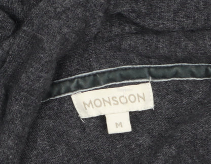 Monsoon Women Grey Knit Knee Length Shift Dress Size M