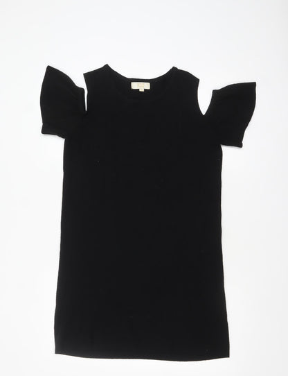 JCL Women’s Black Cold Shoulder Knit Pullover Jumper One Size