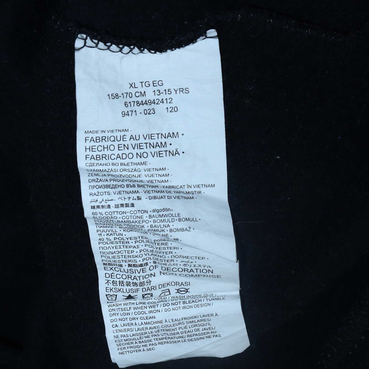Teens UK Size XL Converse Black Pullover Hoodie