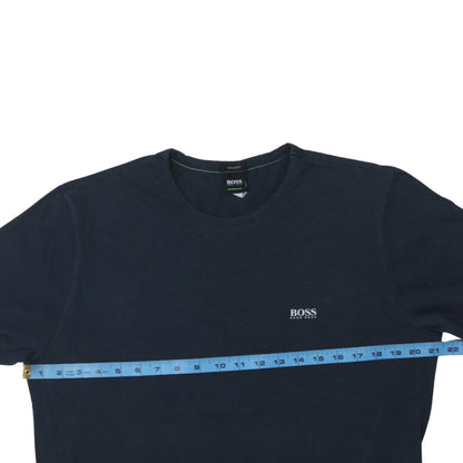 Hugo Boss Men Blue XL Regular Fit Cotton Crew Neck T-Shirt