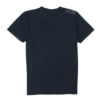 Hugo Boss Men Blue XL Regular Fit Cotton Crew Neck T-Shirt