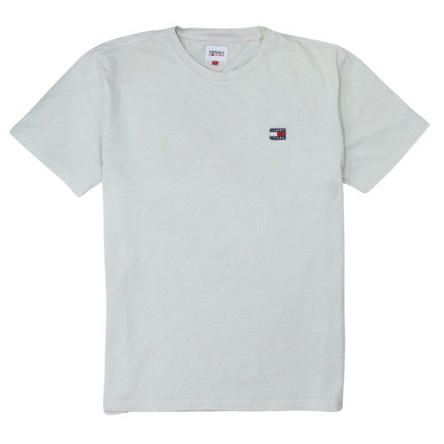 Tommy Jeans Men’s White Cotton Crew Neck Short Sleeve T-Shirt L