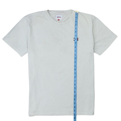 Tommy Jeans Men’s White Cotton Crew Neck Short Sleeve T-Shirt L