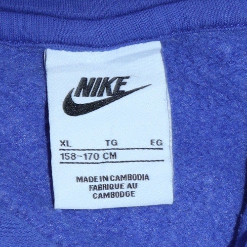 Teens UK Size S Nike Blue Pullover Hoodie