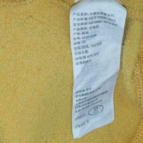Mens UK Size XS Hollister Yellow Pullover Sweatshirt