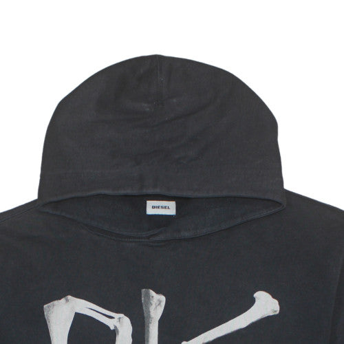 Mens UK Size XL Diesel Black Pullover Hoodie