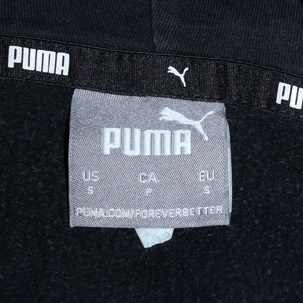 Mens UK Size S PUMA Black Pullover Hoodie
