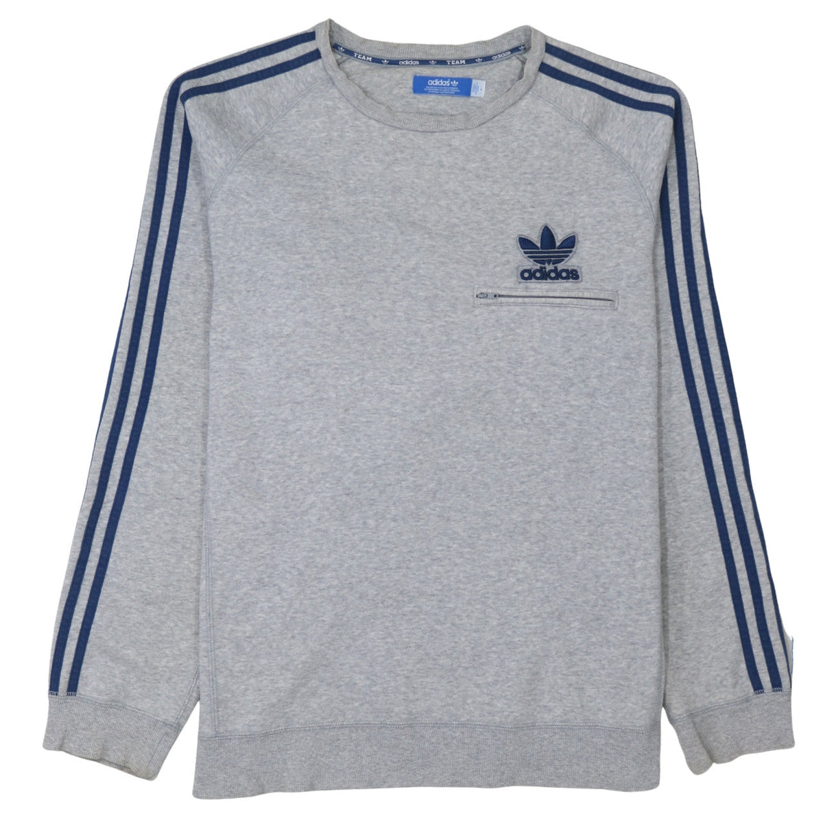 Mens UK Size L adidas Grey Pullover Sweatshirt
