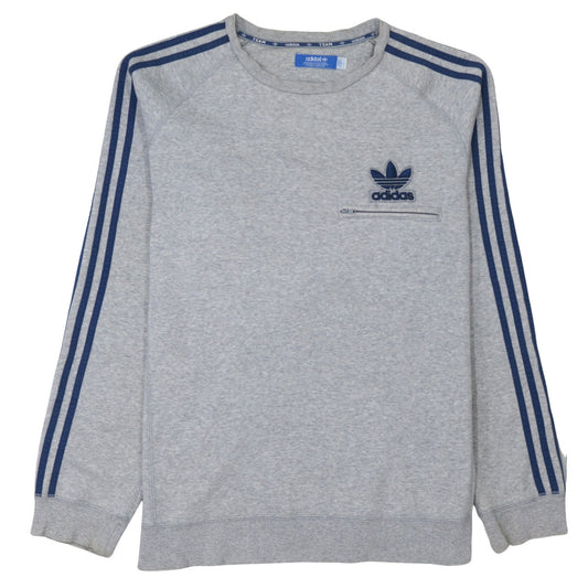 Mens UK Size L adidas Grey Pullover Sweatshirt