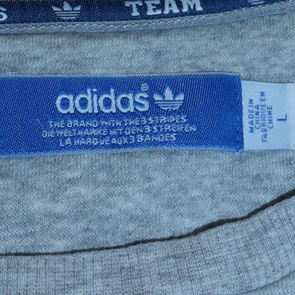 Mens UK Size L adidas Grey Pullover Sweatshirt