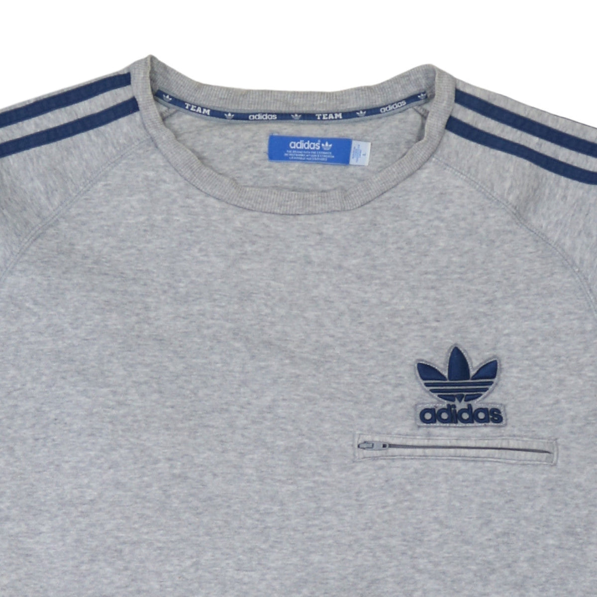 Mens UK Size L adidas Grey Pullover Sweatshirt
